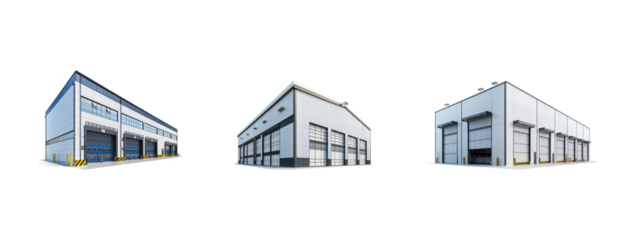 Collection ofWarehouse isolate on transparent background