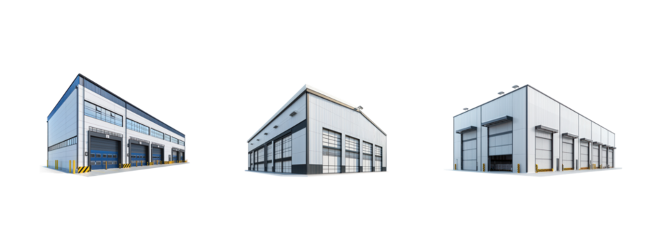 Collection ofWarehouse isolate on transparent background