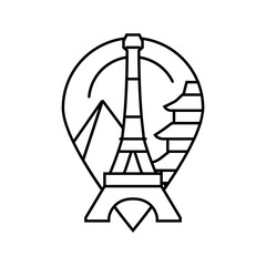 landmark geographical discoveries line icon vector illustration
