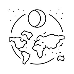 solar eclipse navigation geographical line icon vector illustration