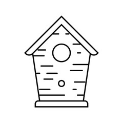 birdhouse multi species home line icon vector illustration
