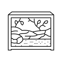 reptile terrarium pet home line icon vector illustration