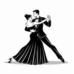 Couple Dancing Tango image vector. Tango couple romantic couple tango image vector.