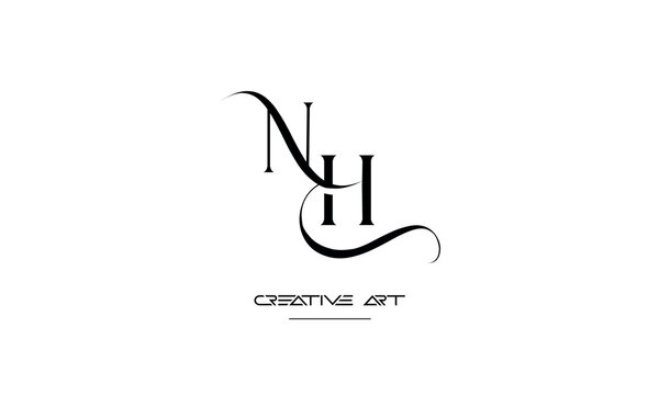 NH, HN, N, H abstract letters logo monogram