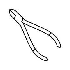 orthodontic pliers orthodontist line icon vector illustration