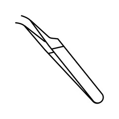 orthodontic tweezers orthodontist line icon vector illustration