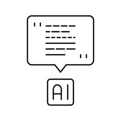 ai speech bubble social robotics line icon vector illustration