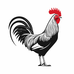 Rooster Standing Image Vector Illustration isolated on white background.