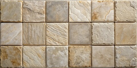 Fototapeta premium A Collection of Textured Square Stone Tiles in Earthy Tones for Interior Design Projects