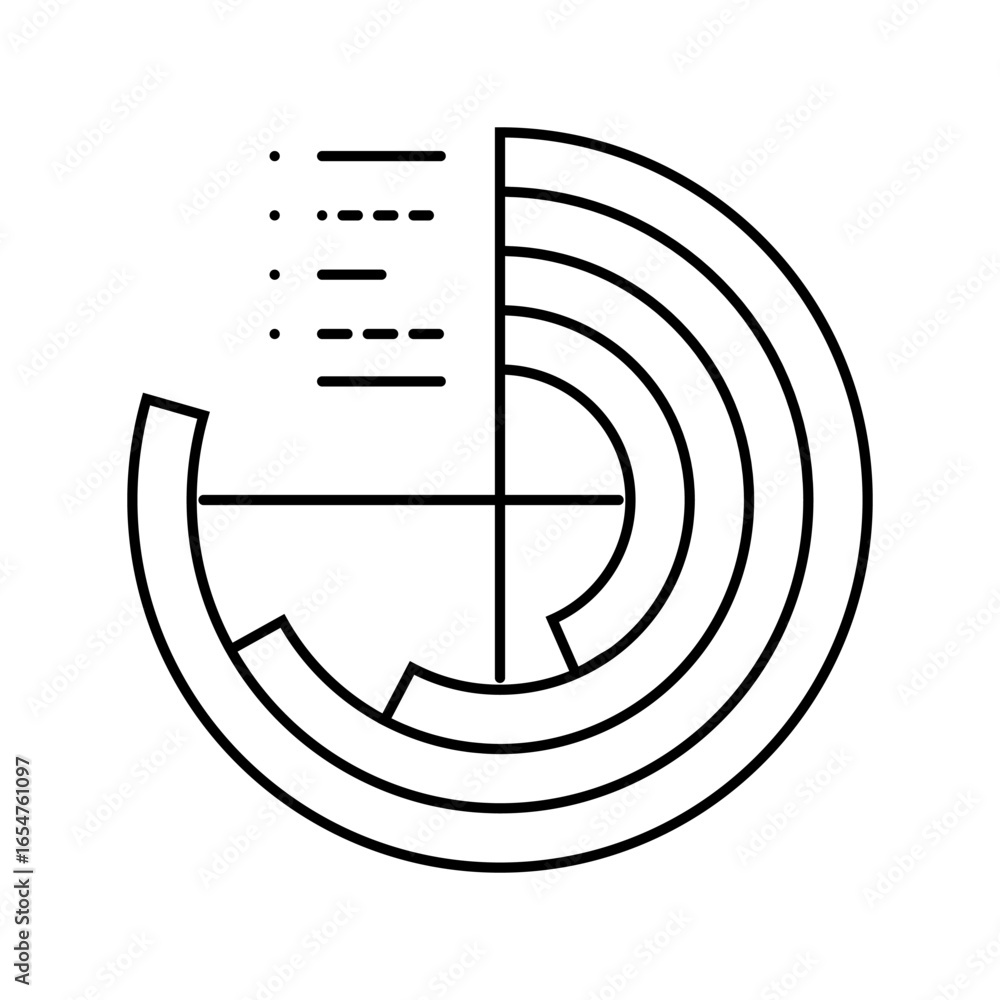 Aufkleber data visualization chart deep learning line icon vector illustration