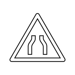narrow roads car driving obstacles line icon vector illustration