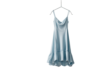 Light-blue slip dress, hanging