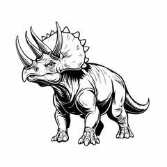 Protoceratops Dinosaur Standing image vector isolated on white background.