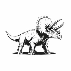 Obraz premium Protoceratops Dinosaur Standing image vector isolated on white background.