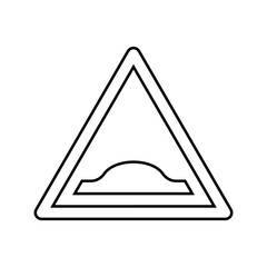 speed bumps car driving obstacles line icon vector illustration