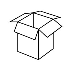 box cardboard packaging line icon vector illustration