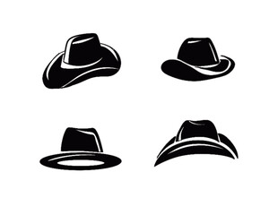 black cowboy hats vector illustration western style icon design