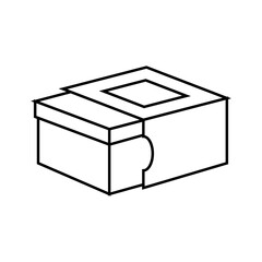 pop up box cardboard packaging line icon vector illustration