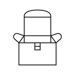 retail box cardboard packaging line icon vector illustration