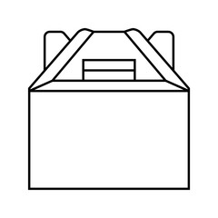 Fototapeta premium carry box cardboard packaging line icon vector illustration