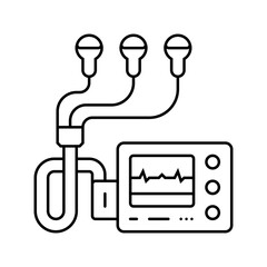 holter monitor cardiology accessories line icon vector illustration