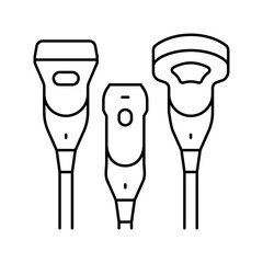 echocardiogram probe cardiology line icon vector illustration