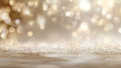 Golden bokeh background with glittery surface