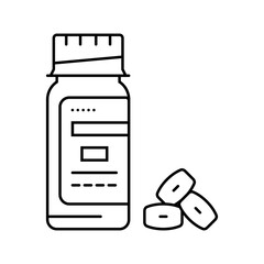nitroglycerin pills cardiology line icon vector illustration