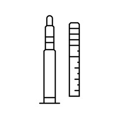 syringe cardiac injection cardiology line icon vector illustration