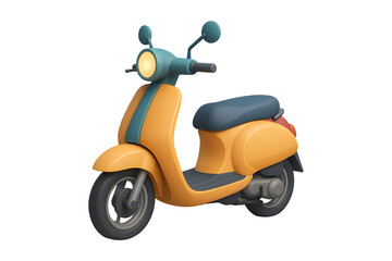 Modern 3D Motor Scooter Isolated on a Transparent Background