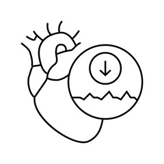 bradycardia cardiology disease line icon vector illustration
