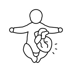 congenital heart disease cardiology line icon vector illustration