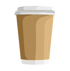 Disposable Coffee Cup Illustration Isolated on White Background