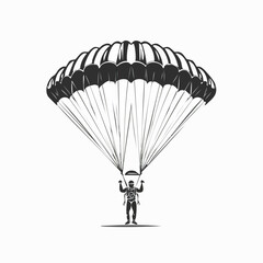 Parachute Jumper Vector image isolated on white background.