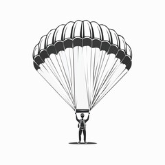Parachute Jumper Vector image isolated on white background.