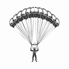 Parachute Jumper Vector image isolated on white background.