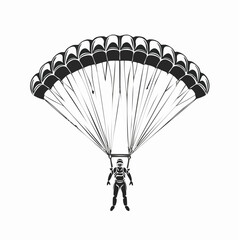 Parachute Jumper Vector image isolated on white background.