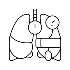 pulmonary hypertension cardiology disease line icon vector illustration