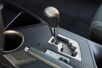 Macro shot of a car gear lever an essential auto part