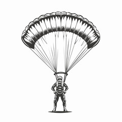 Performance Parachute Jumper Vector image isolated on white background.