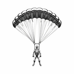 Performance Parachute Jumper Vector image isolated on white background.