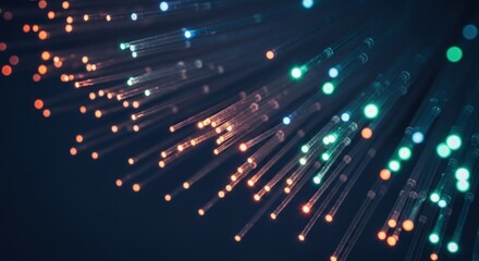 Naklejka premium Abstract glowing fiber optic cables