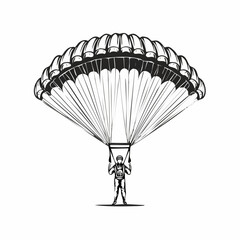 Performance Parachute Jumper Vector image isolated on white background.