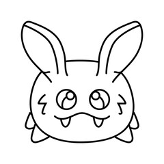 furry ears cute monster line icon vector illustration