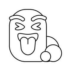 big tongue cute monster line icon vector illustration