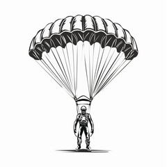 Performance Parachute Jumper Vector image isolated on white background.