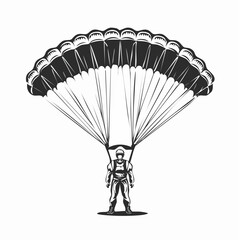 Performance Parachute Jumper Vector image isolated on white background.