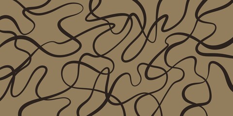 Abstract background with thin, winding lines on a beige background