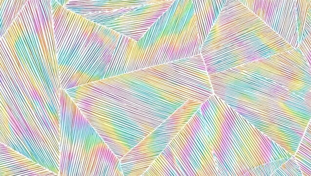Abstract rainbow pattern with wavy lines and textured strokes in pastel colors