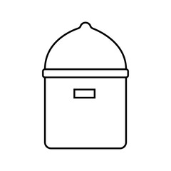 cooking pot titanium ultralight line icon vector illustration